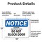 Signmission Elevator Equipment Room Do Not Block Door, 18 in W x Rectangle, Plastic OS-2PACK-NS-P-1218-L-11721 - alternate 4
